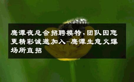 鹰潭夜总会招聘模特,团队因您更精彩诚邀加入-鹰潭生意火爆场所直招