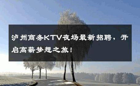 泸州商务KTV夜场最新招聘，开启高薪梦想之旅！