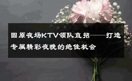固原夜场KTV领队直招——打造专属精彩夜晚的绝佳机会