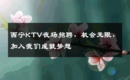 西宁KTV夜场招聘，机会无限，加入我们成就梦想