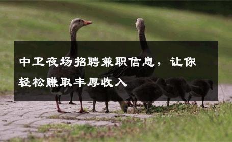 中卫夜场招聘兼职信息，让你轻松赚取丰厚收入