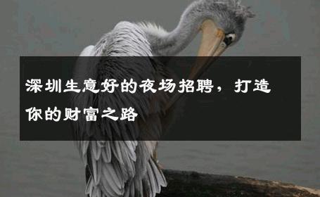 深圳生意好的夜场招聘，打造你的财富之路