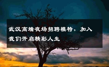 武汉高端夜场招聘模特，加入我们开启精彩人生