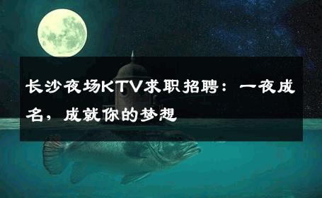长沙夜场KTV求职招聘：一夜成名，成就你的梦想
