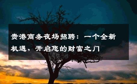 贵港商务夜场招聘：一个全新机遇，开启您的财富之门