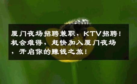 厦门夜场招聘兼职，KTV招聘！机会难得，赶快加入厦门夜场，开启你的赚钱之旅！