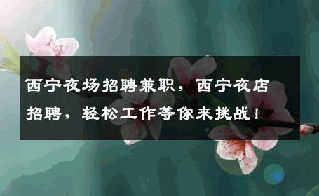 西宁夜场招聘兼职，西宁夜店招聘，轻松工作等你来挑战！