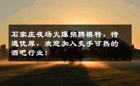 石家庄夜场火爆招聘模特，待遇优厚，欢迎加入炙手可热的酒吧行业！