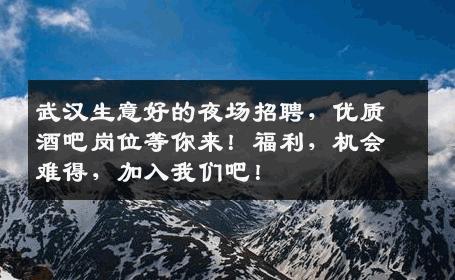 武汉生意好的夜场招聘，优质酒吧岗位等你来！福利，机会难得，加入我们吧！