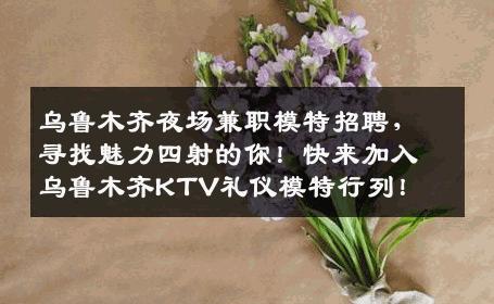 乌鲁木齐夜场兼职模特招聘，寻找魅力四射的你！快来加入乌鲁木齐KTV礼仪模特行列！
