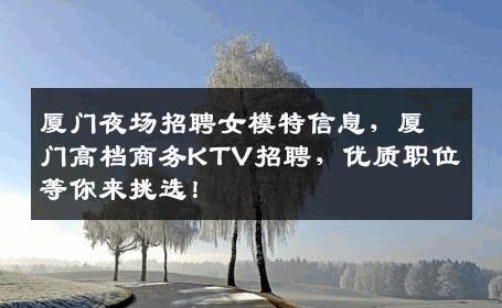 厦门夜场招聘女模特信息，厦门高档商务KTV招聘，优质职位等你来挑选！