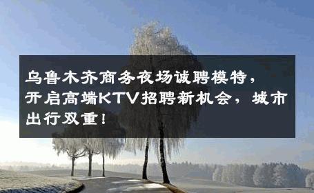 乌鲁木齐商务夜场诚聘模特，开启高端KTV招聘新机会，城市出行双重！