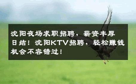 沈阳夜场求职招聘，薪资丰厚日结！沈阳KTV招聘，轻松赚钱机会不容错过！