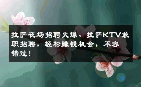 拉萨夜场招聘火爆，拉萨KTV兼职招聘，轻松赚钱机会，不容错过！
