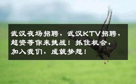 武汉夜场招聘，武汉KTV招聘，超资等你来挑战！抓住机会，加入我们，成就梦想！