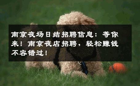 南京夜场日结招聘信息：等你来！南京夜店招聘，轻松赚钱不容错过！
