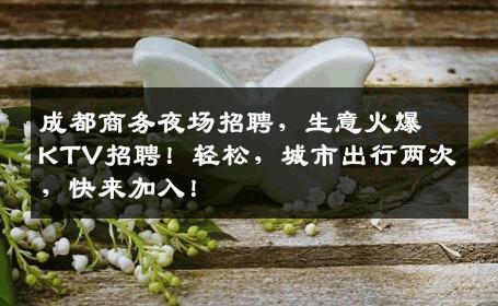 成都商务夜场招聘，生意火爆KTV招聘！轻松，城市出行两次，快来加入！