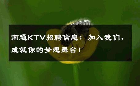南通KTV招聘信息：加入我们，成就你的梦想舞台！