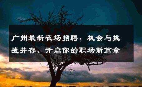 广州最新夜场招聘，机会与挑战并存，开启你的职场新篇章