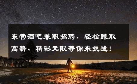 东营酒吧兼职招聘，轻松赚取高薪，精彩无限等你来挑战！