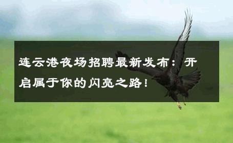 连云港夜场招聘最新发布：开启属于你的闪亮之路！