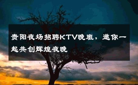 贵阳夜场招聘KTV晚班，邀你一起共创辉煌夜晚