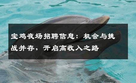 宝鸡夜场招聘信息：机会与挑战并存，开启高收入之路