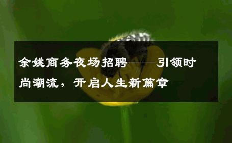 余姚商务夜场招聘——引领时尚潮流，开启人生新篇章