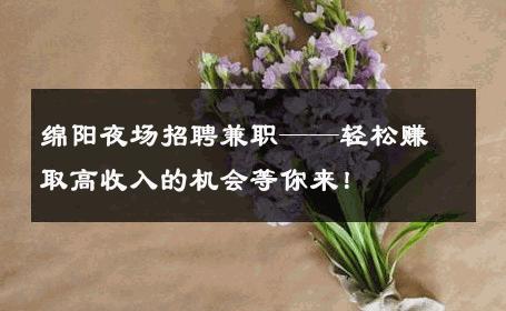 绵阳夜场招聘兼职——轻松赚取高收入的机会等你来！