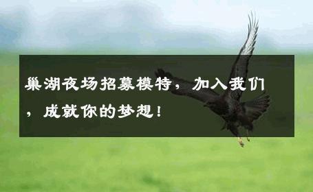 巢湖夜场招募模特，加入我们，成就你的梦想！
