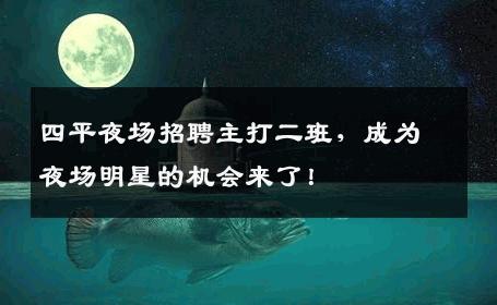 四平夜场招聘主打二班，成为夜场明星的机会来了！