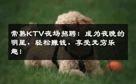 常熟KTV夜场招聘：成为夜晚的明星，轻松赚钱，享受无穷乐趣！