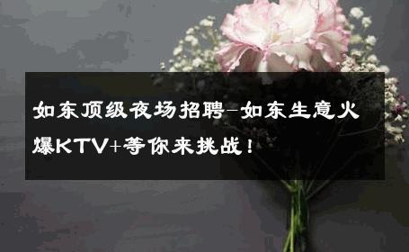 如东顶级夜场招聘-如东生意火爆KTV+等你来挑战！