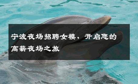宁波夜场招聘女模，开启您的高薪夜场之旅