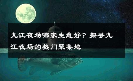 九江夜场哪家生意好？探寻九江夜场的热门聚集地