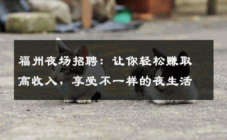 福州夜场招聘：让你轻松赚取高收入，享受不一样的夜生活