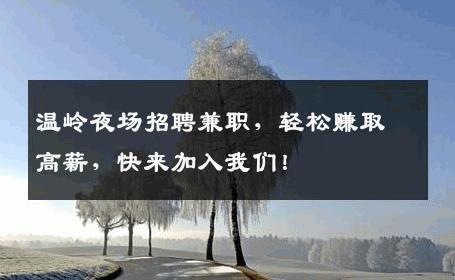 温岭夜场招聘兼职，轻松赚取高薪，快来加入我们！