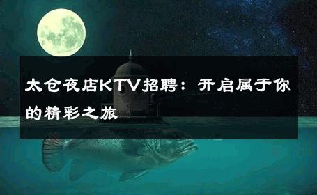 太仓夜店KTV招聘：开启属于你的精彩之旅