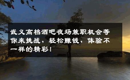 武义高档酒吧夜场兼职机会等你来挑战，轻松赚钱，体验不一样的精彩！