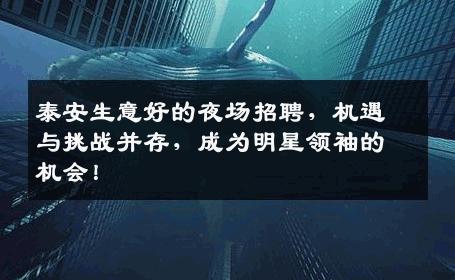 泰安生意好的夜场招聘，机遇与挑战并存，成为明星领袖的机会！