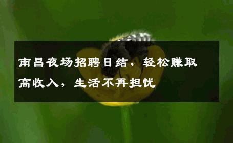 南昌夜场招聘日结，轻松赚取高收入，生活不再担忧