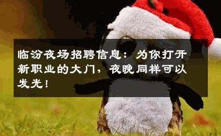 临汾夜场招聘信息：为你打开新职业的大门，夜晚同样可以发光！