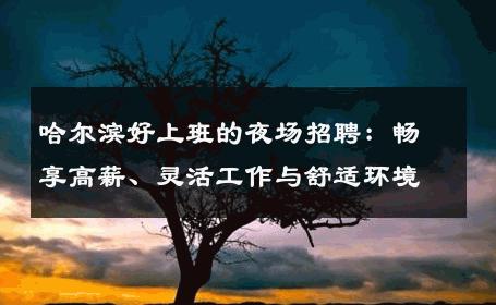 哈尔滨好上班的夜场招聘：畅享高薪、灵活工作与舒适环境