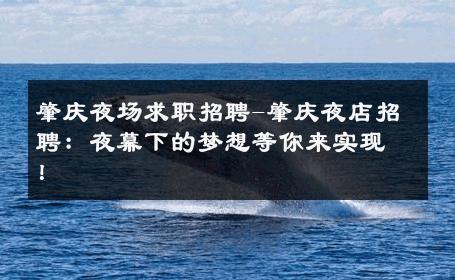 肇庆夜场求职招聘-肇庆夜店招聘：夜幕下的梦想等你来实现！