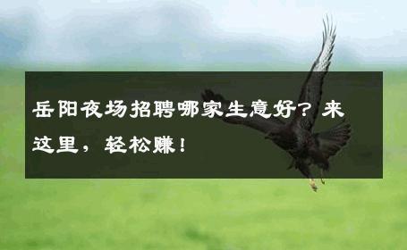 岳阳夜场招聘哪家生意好？来这里，轻松赚！