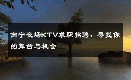 南宁夜场KTV求职招聘，寻找你的舞台与机会