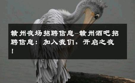 赣州夜场招聘信息-赣州酒吧招聘信息：加入我们，开启之夜！