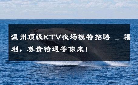 温州顶级KTV夜场模特招聘 _ 福利，尊贵待遇等你来！