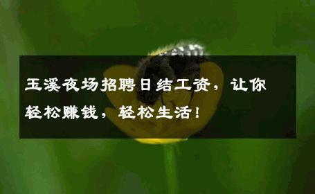 玉溪夜场招聘日结工资，让你轻松赚钱，轻松生活！