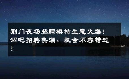 荆门夜场招聘模特生意火爆！酒吧招聘热潮，机会不容错过！